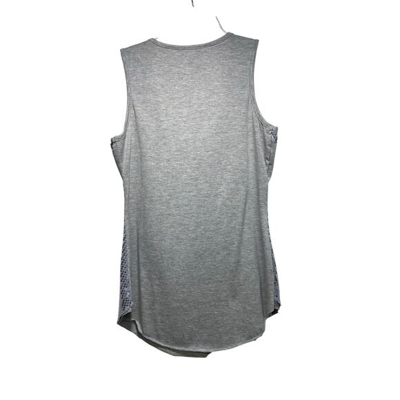 Charlotte Russe Shirt Size Large Sequins Tank Top Y2K Gray Silver Eyelash Hem - Picture 2 of 2